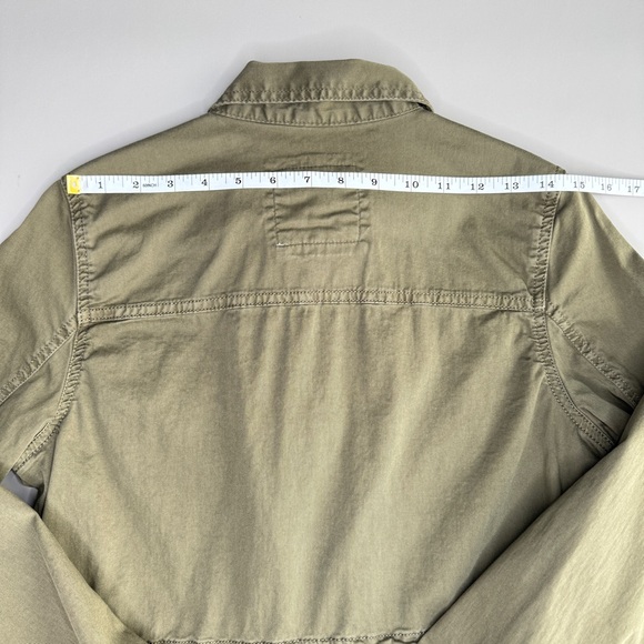 SONOMA Utility Jacket‎ S Olive Green Zip Front Cinch Waist Epaulettes Field - Picture 6 of 11